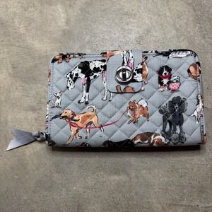 Vera Bradley Quilted Wallet Best in Show Dog Show Pattern Snap Closure Women's